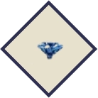 A blue diamond with white flowers in it.