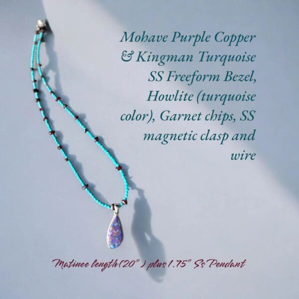 Necklace Mohave Purple Copper & Kingman Turquoise 005MPCKT24